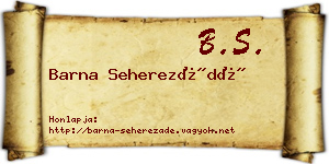 Barna Seherezádé névjegykártya